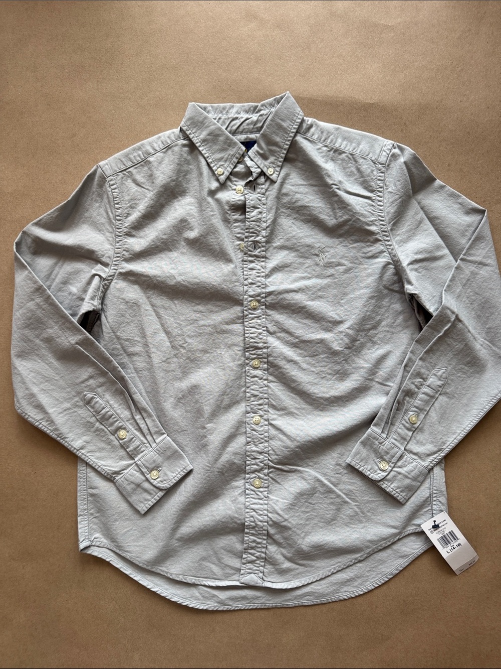 Ralph Lauren Light Gray Button-Down Oxford Shirt